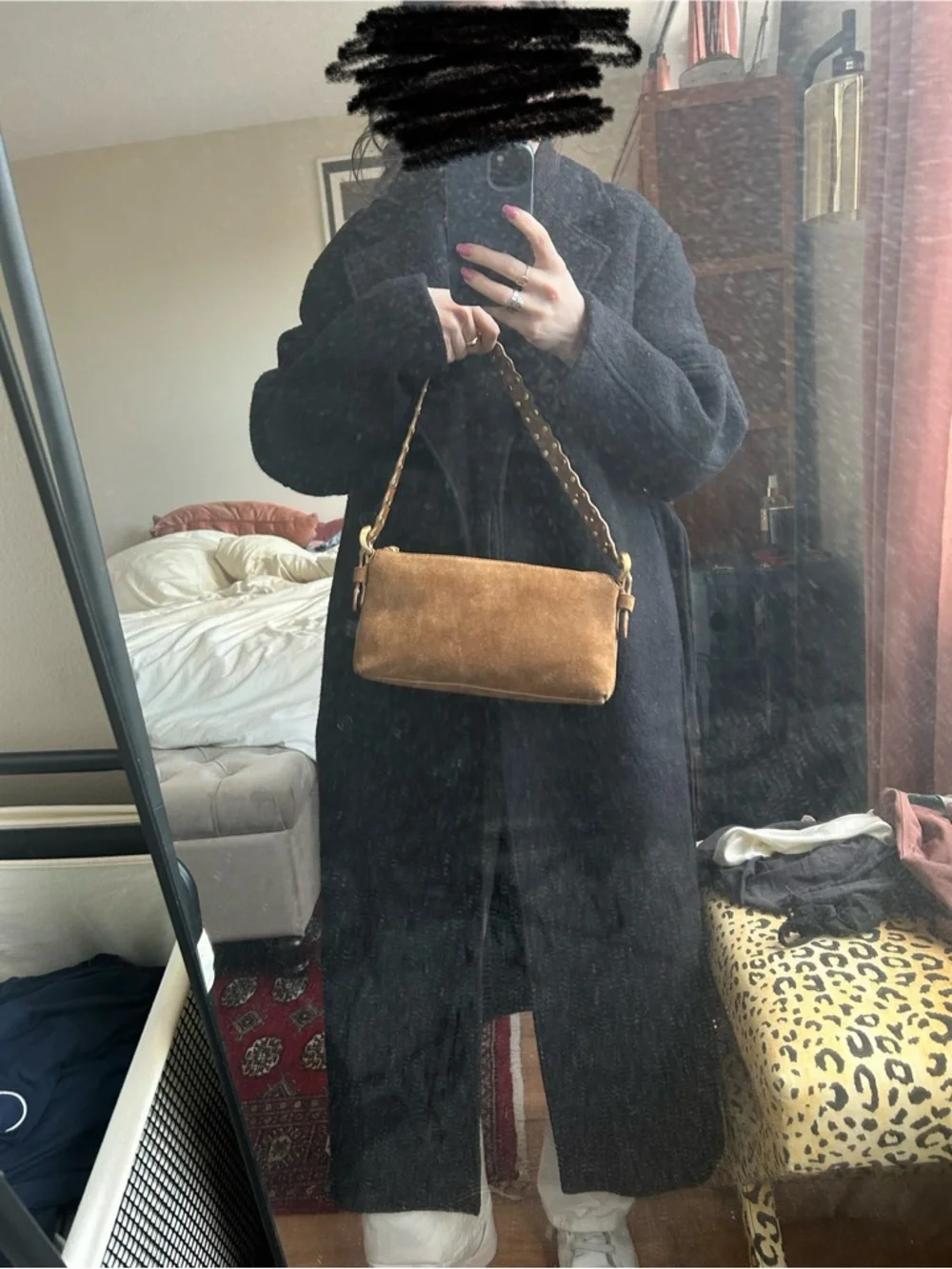 Madewell Tan Suede Stud-Accent Shoulder Bag BRAND NEW - Picture 7 of 7